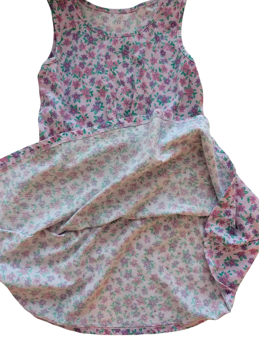 The Children's Place Girls' Pink Floral Knot-Front Dress Cotton Size 5T - Picture 6 of 9